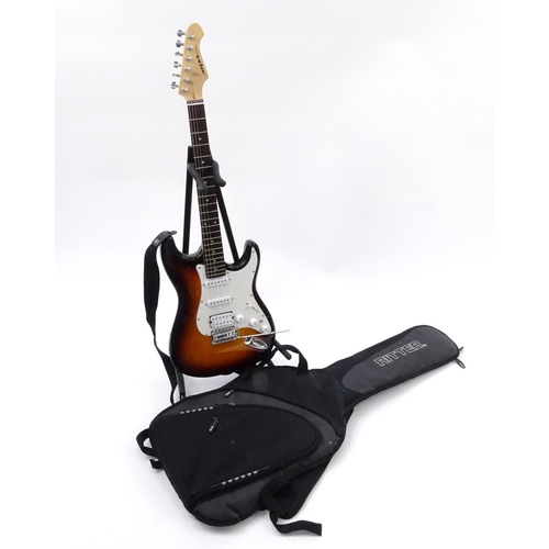 714 - Aria electric guitar STG-series with protective carry case