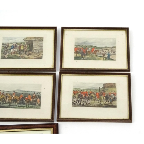 506 - Seven framed hunting prints