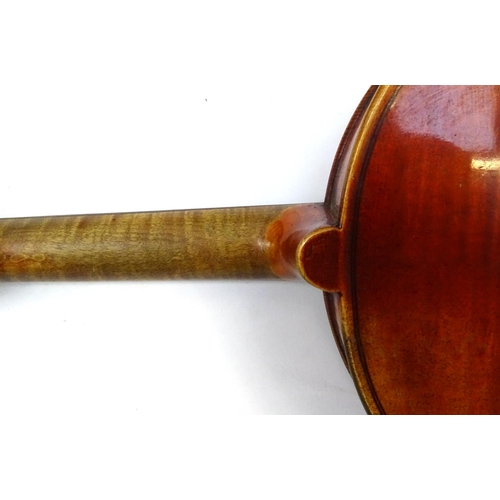 713 - Old violin and bow in a case