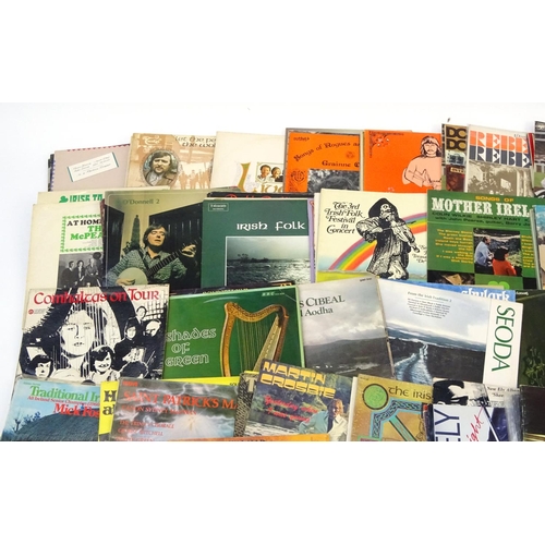 610 - Collection of mostly Irish folk LP vinyl records including Saw, Doctors, Wolfe Tongs etc  (plastic c... 