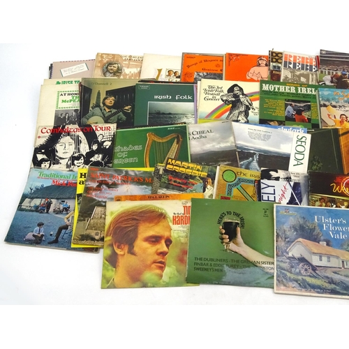 610 - Collection of mostly Irish folk LP vinyl records including Saw, Doctors, Wolfe Tongs etc  (plastic c... 