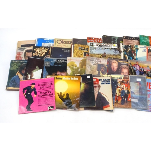 613 - Collection of mostly Country and Western LP vinyl records including Kriss Kristofferson, Willie Nels... 