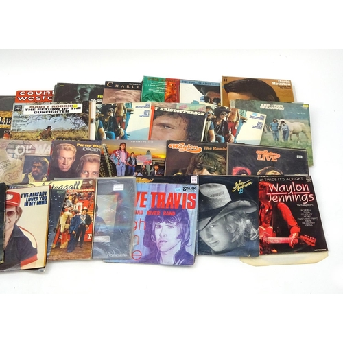 613 - Collection of mostly Country and Western LP vinyl records including Kriss Kristofferson, Willie Nels... 