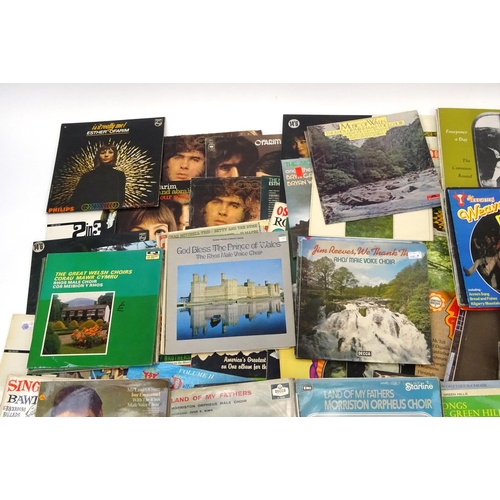 615 - Collection of mostly general folk LP vinyl records including The Stones, Dave Cartwright etc  (plast... 