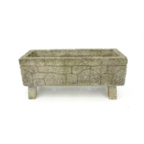 170 - Rectangular stoneware garden planter, 30cm high x 70cm wide x 23cm deep