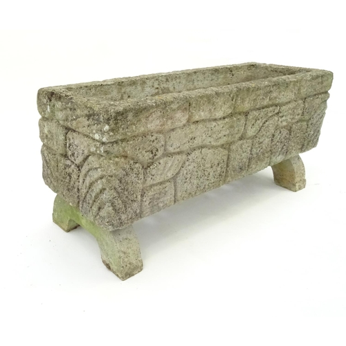 170 - Rectangular stoneware garden planter, 30cm high x 70cm wide x 23cm deep