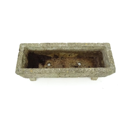 170 - Rectangular stoneware garden planter, 30cm high x 70cm wide x 23cm deep