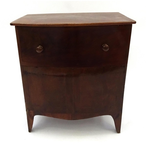 118 - Georgian mahogany bow front commode chest, 69cm high