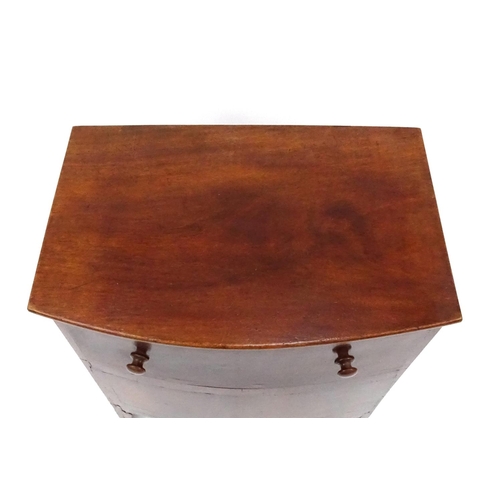 118 - Georgian mahogany bow front commode chest, 69cm high