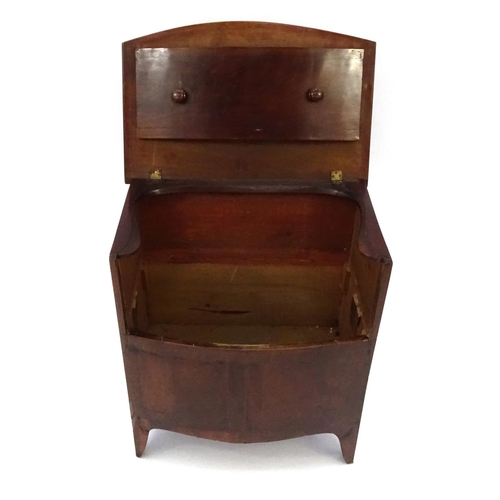 118 - Georgian mahogany bow front commode chest, 69cm high