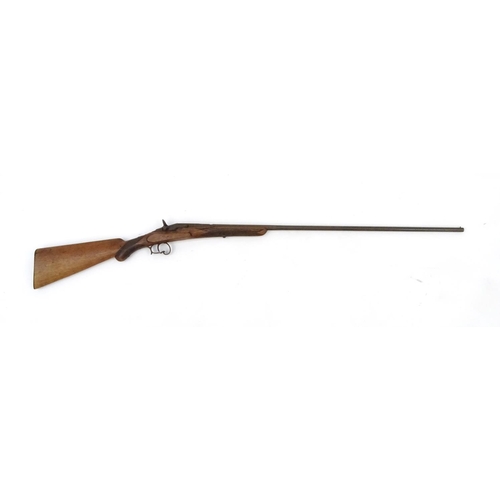 767 - Antique poachers rifle with wooden stock