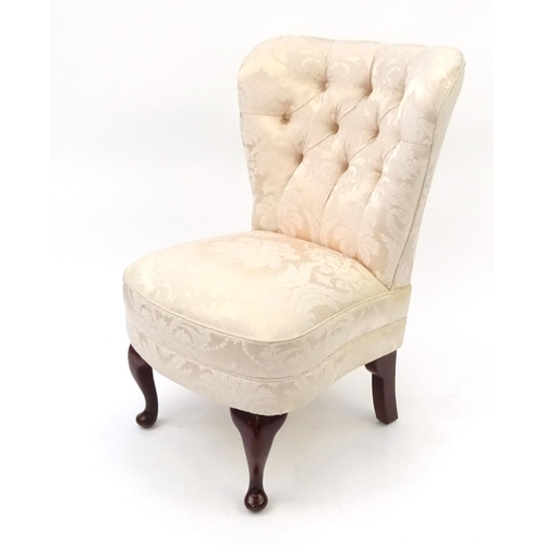 13 - Pink button back upholstered bedroom chair