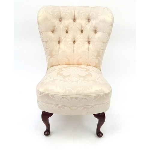 13 - Pink button back upholstered bedroom chair