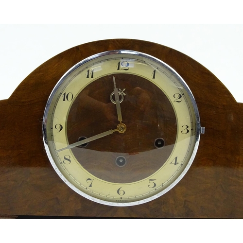 232 - 1930's walnut Westminster chiming mantle clock