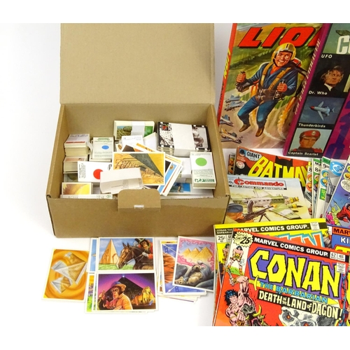 763 - Collection of 1970's children's comics including Batman and Conan, together with a collection of cig... 