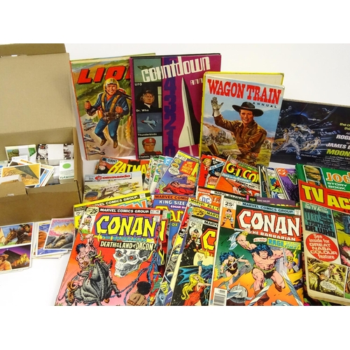 763 - Collection of 1970's children's comics including Batman and Conan, together with a collection of cig... 