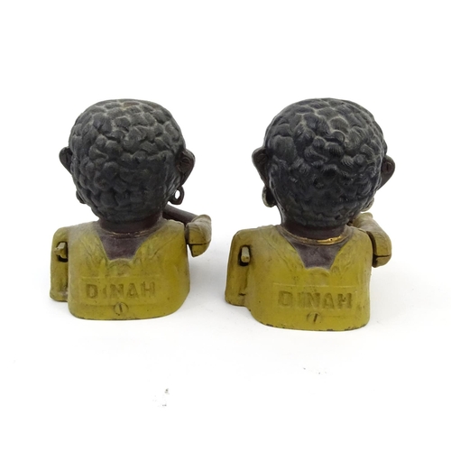 413 - Two Jolly negro cast iron money boxes each named Dinah