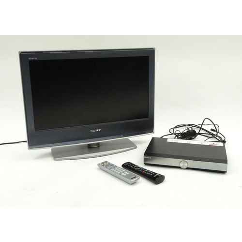 47 - Sony 26inch LCD televisio and Humax Youview box, both with remote controls