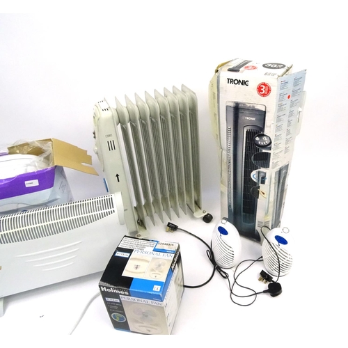 629 - Electrical items including oil filled and electric heaters, foot spa etc