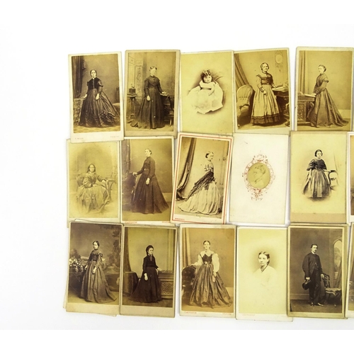 730 - Collection of Victorian black and white cabinet cards including J. Mcgregor and R Clapperton example... 