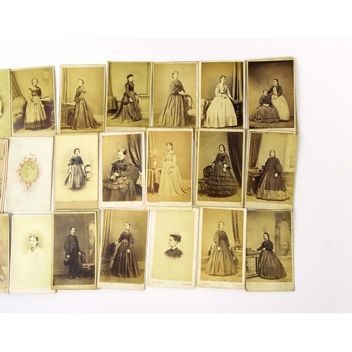 730 - Collection of Victorian black and white cabinet cards including J. Mcgregor and R Clapperton example... 