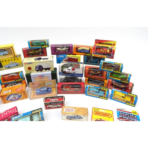 288 - Selection of boxed die cast collectors vehicles including Solido, Matchbox and Corgi examples