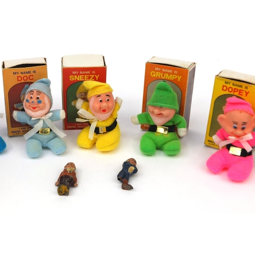 380 - Seven Dwarfs from Snow White miniature toys with boxes, made exclusive for the A-Z series made in Ho... 