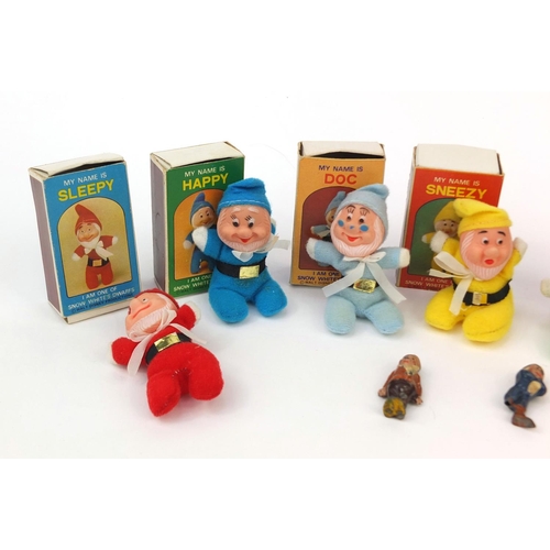 380 - Seven Dwarfs from Snow White miniature toys with boxes, made exclusive for the A-Z series made in Ho... 