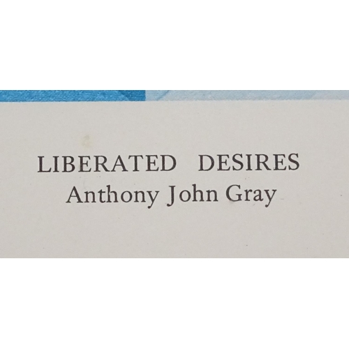 602 - Anthony John Grey pencil signed limited edition abstract portrait print, liberated desires, 14/250, ... 