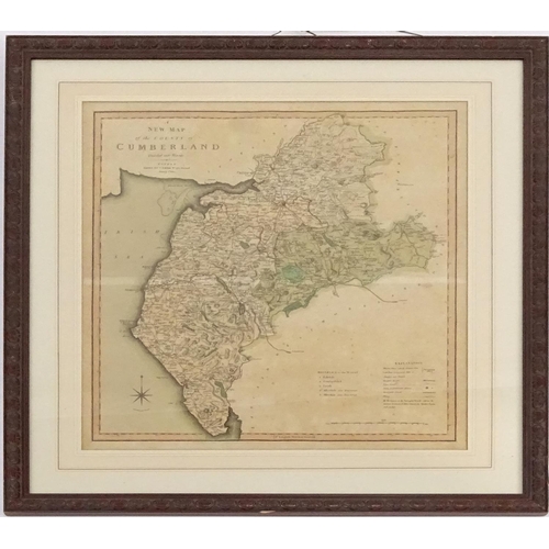 312 - Two framed C. Smith 1804 maps of Cumberland and Wales, both mounted and framed, each 46cm x 50cm