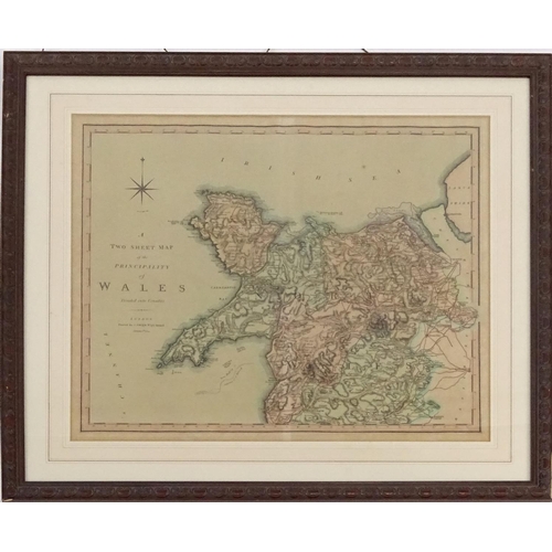 312 - Two framed C. Smith 1804 maps of Cumberland and Wales, both mounted and framed, each 46cm x 50cm