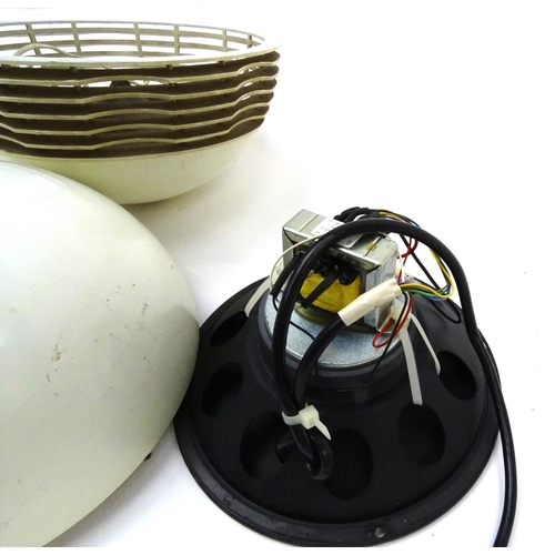 631 - Set of four retro RS839-375 hanging plastic speakers, approximately 25cm in diameter