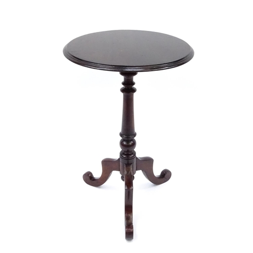 6 - Circular mahogany tripod occasional table, 73cm high x 48cm in diameter