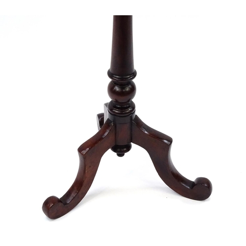 6 - Circular mahogany tripod occasional table, 73cm high x 48cm in diameter