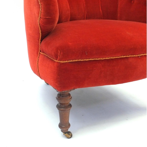 2026 - Victorian salon chair with red button back upholstery