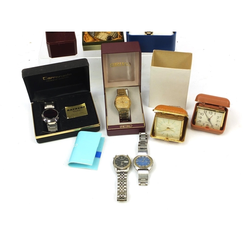 379 - Selection of vintage gentleman's wristwatches including Seiko and Citizen examples, and two vintage ... 