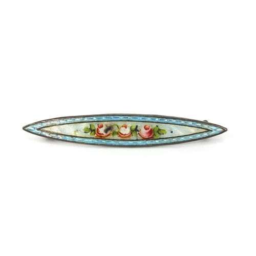 2538 - Charles Horner Art Nouveau silver and enamel brooch, 5.5cm long, approximate weight 4.2g