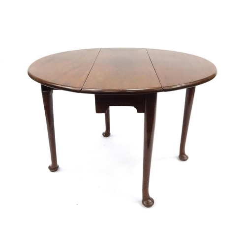 8 - Georgian mahogany oval drop leaf table, 70cm high