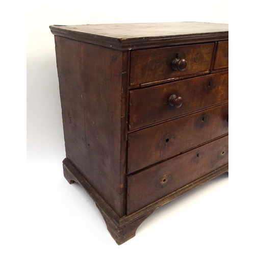50A - *WITHDRAWN* Antique feather banded chest fitted with two short above three long graduated drawers, 8... 