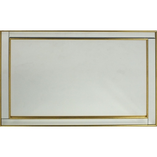 52 - As new gilt framed bevelled edge mirror, 104cm x 73cm