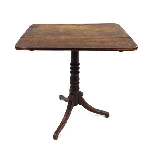 123 - Victorian walnut tilt top table, 70cm high x 68cm wide x 49cm wide