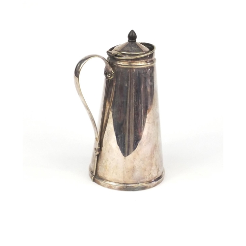 787 - Benson silver plated water pot of conical tapering form, factory marks to the base, 21cm high