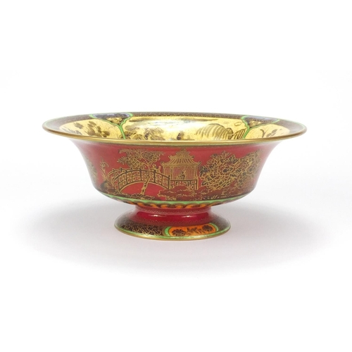 743 - Wedgwood fairyland lustre pottery bowl hand painted and gilded in the chinoiserie manner, factory ma... 