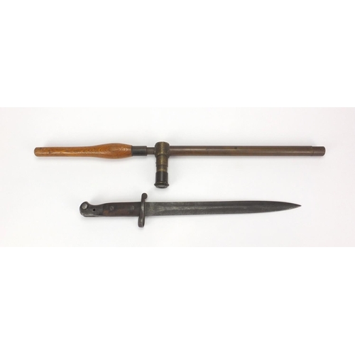 340 - R & J Beck NK IX 1918 periscope together with a 1907 bayonet with wooden grip, impressed marks to bo... 