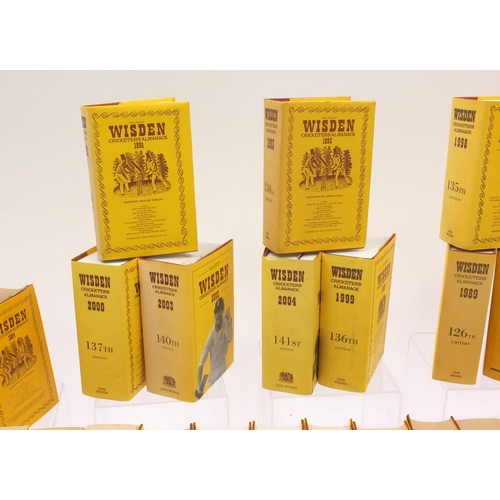 137 - Large collection of 1940's and later Wisden Cricketers Almanacks, together with three Wisden soft ba... 