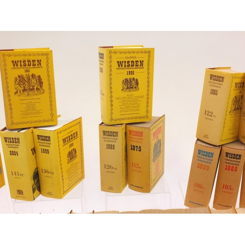 137 - Large collection of 1940's and later Wisden Cricketers Almanacks, together with three Wisden soft ba... 