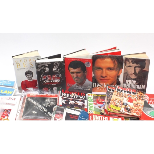 147 - Extensive collection of Manchester united memorabilia including autographs, programmes, tickets, let... 