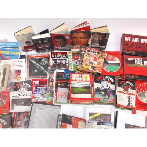 147 - Extensive collection of Manchester united memorabilia including autographs, programmes, tickets, let... 