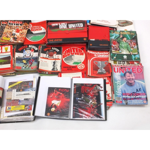 147 - Extensive collection of Manchester united memorabilia including autographs, programmes, tickets, let... 