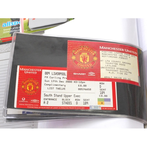 147 - Extensive collection of Manchester united memorabilia including autographs, programmes, tickets, let... 